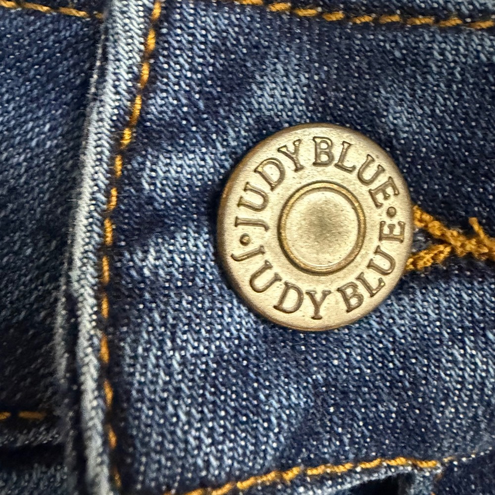 Judy Blue Womens Flare Jeans 18W Dark Wash Raw Hem Boho Y2K - Picture 6 of 13